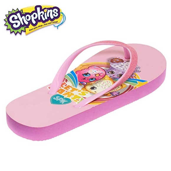 Shopkins Let's Party D'Lish Donut Flip Flops Shoes NWT - Picture 5 of 8
